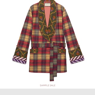 Check wool robe
