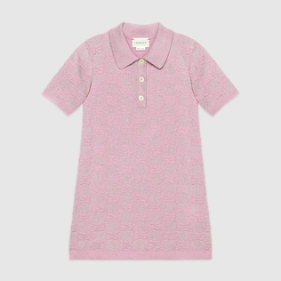 Vestido infantil de lana brillante con GG
