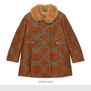 Cappotto in lino lamé GG