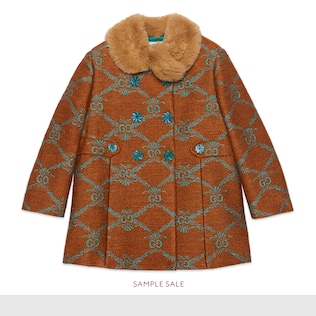 Children's GG lamé linen coat