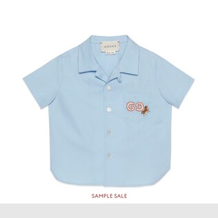 Baby cotton shirt with horse embroidery
