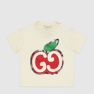 Baby GG apple print cotton T-shirt