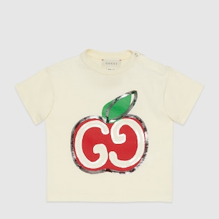 T-shirt pour bébé en coton avec imprimé pomme GG