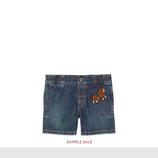 Baby denim shorts with horse