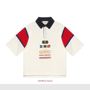 Children's cotton polo with Gucci Worldwide