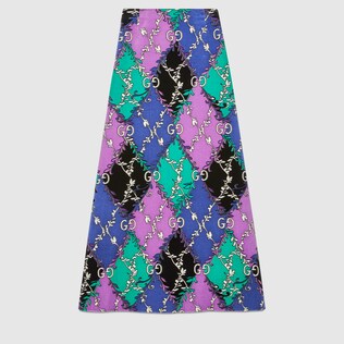 GG rhombus ramage print skirt