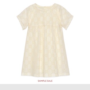 Robe pour enfant avec broderie anglaise à motif GG