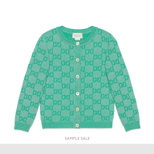 Cardigan in lana brillante con motivo GG