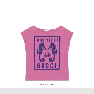 Children's seahorses print cotton T-shirt