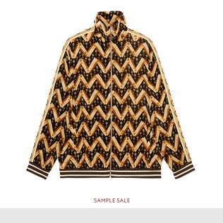 Chevron daisy velvet oversize jacket