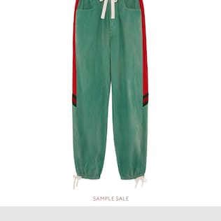 Loose denim track bottoms with Web