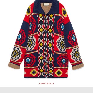 Cardigan en jacquard et laine alpaga