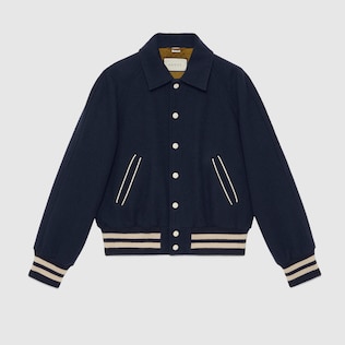 Embroidered felt bomber jacket