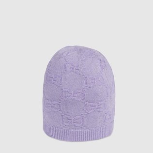 Gorro infantil de lana brillante con GG