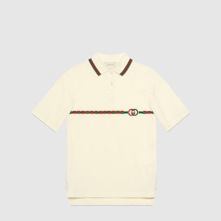 Robe polo pour enfant en coton à motif GG