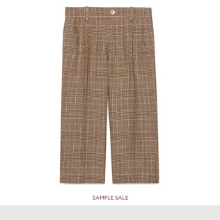Pantalon pour enfant en lin et laine à carreaux
