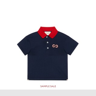 Baby cotton polo with GG