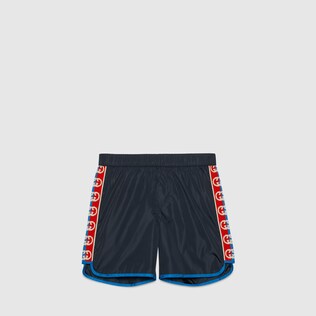 Children's swim shorts with Interlocking G