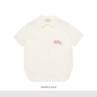 Children's cotton shirt with GG and anchor