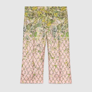Pantalone in seta con stampa Yuko Higuchi