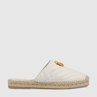 Leather espadrille with Double G