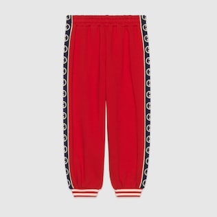 Children's cotton track bottoms with Interlocking G