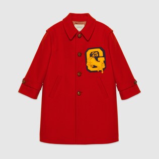 Children's wool coat with felt patches