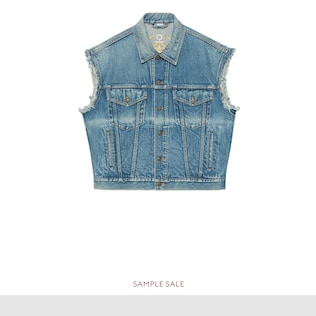 Gilet en jean avec broderie Gucci ancre
