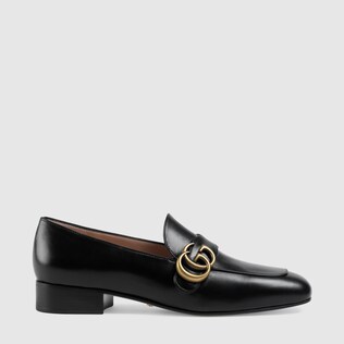 Mocasín de piel con Doble G