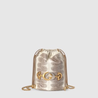 Gucci Zumi snakeskin mini bucket bag