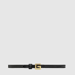 Choker in pelle con G Quadro