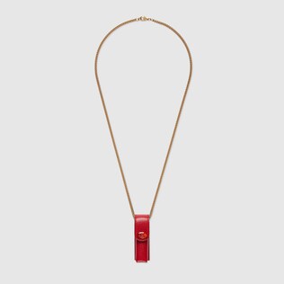 Porte-rouge à lèvres en cuir