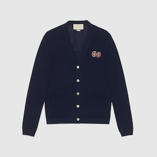 Wool cardigan with GG