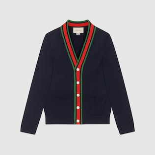 Wool knit cardigan