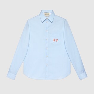 Oxford cotton shirt with GG