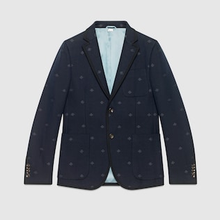 Regular fit striped jacket with bees