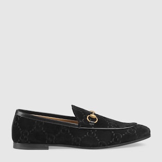 Mocassins Gucci Jordaan en velours GG