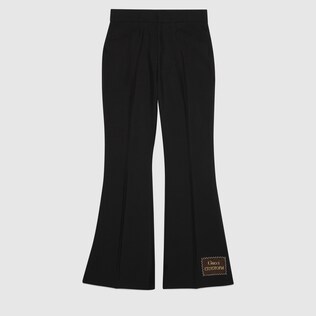 Schlaghose aus Wolle-Mohair mit Gucci Eterotopia