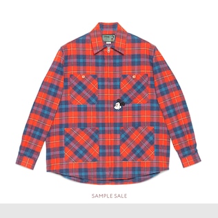 Disney x Gucci check cotton zip-up shirt