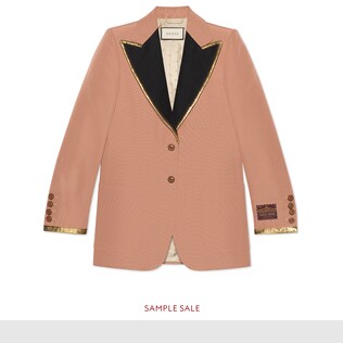 Cotton viscose faille jacket with label