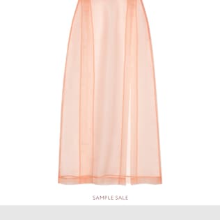 Gonna in organza di seta con spacco