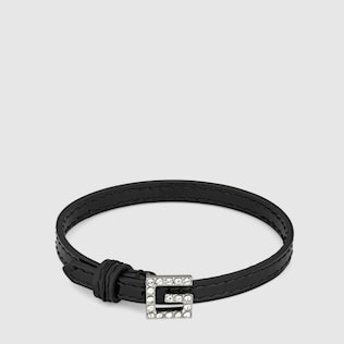 Bracelet en cuir avec G carré