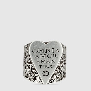 Bague argent avec cœur gravé