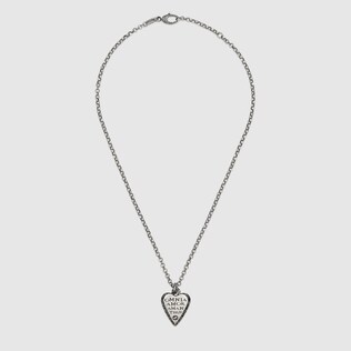 Silver necklace with engraved heart