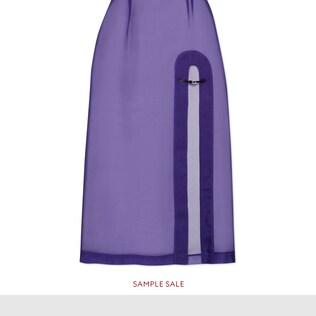 Silk organdy skirt with slit