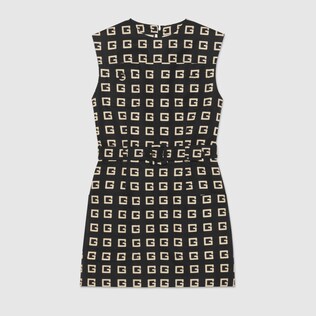 Robe courte en faille à imprimé G carré