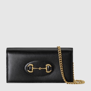 Portafoglio Gucci Horsebit 1955 con catena