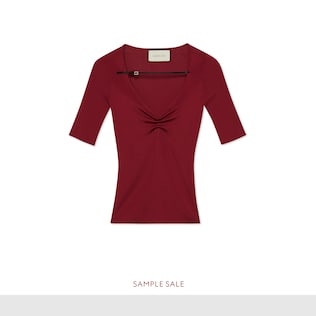 Fine viscose V-neck short sleeve top