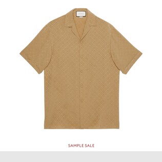 Check GG silk crêpe bowling shirt