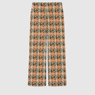 Woven effect G print cotton pant